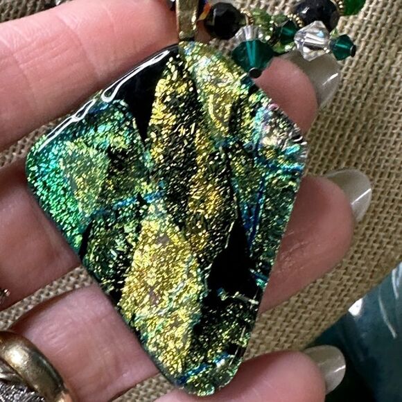 Murano Glass Pendant Necklace Crystal Beads + Earrings & Bracelet 925 Sterling - Picture 6 of 11